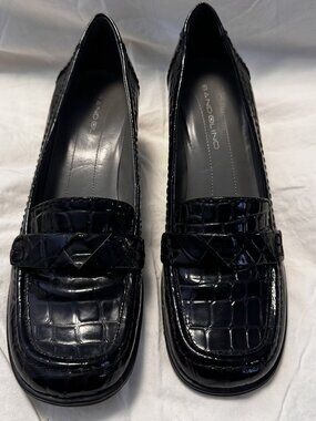Bandolino Croc-Embossed Loafers – Black Patent | Size 8.5 - MF0300